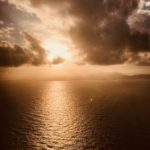 飛行機から見た夕方の石垣島