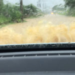 冠水の中を走るデミオ